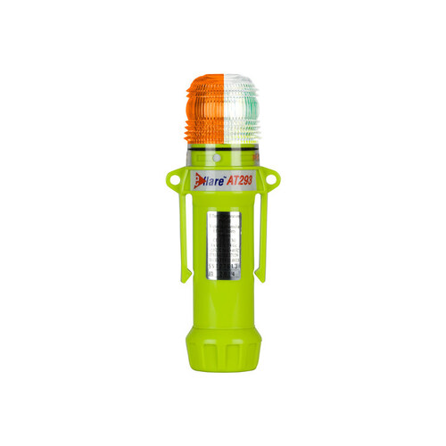 939-AT293 Amber/White Safety Beacon - (4) x AA Alkaline Batteries Powered - 8" Height - 1.6" Overall Diameter