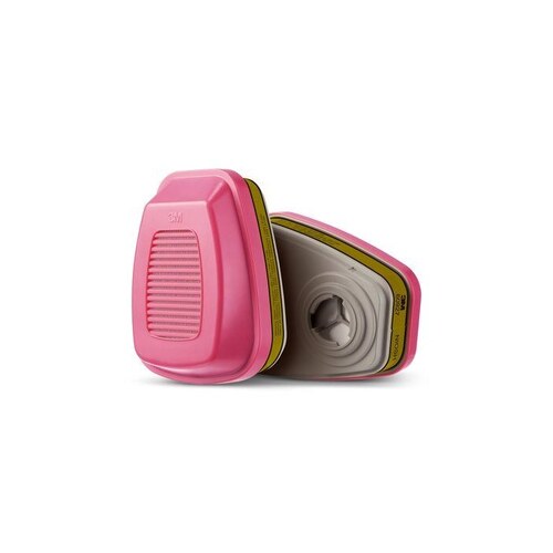 6000 P100 Reusable Respirator Cartridge - Bayonet Connection Magenta / Olive