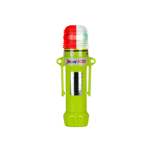 939-AT293 Red/White Safety Beacon - (4) x AA Alkaline Batteries Powered - 8" Height - 1.6" Overall Diameter