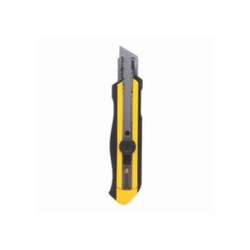 DynaGrip Series Utility Knife, 1 in L Blade, Carbon Steel Blade, Ergonomic Handle, Black/Yellow Handle