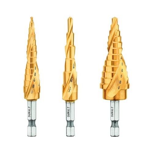 Step Drill Bit Set - Split Point - Titanium - 1/4" Shank