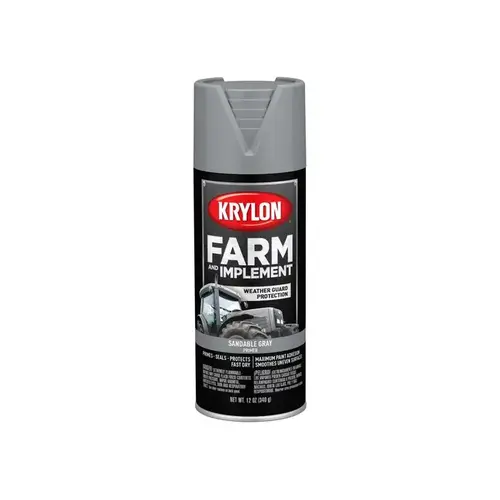 Farm and Implement Primer, Sandable Gray Primer, 12 oz