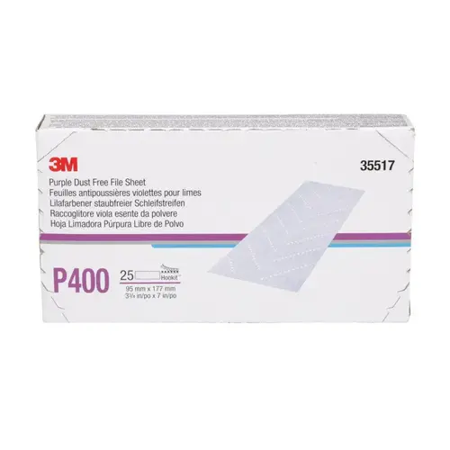 3M Hookit Purple File Sheet, 35517, 400, 95 mm x 177 mm