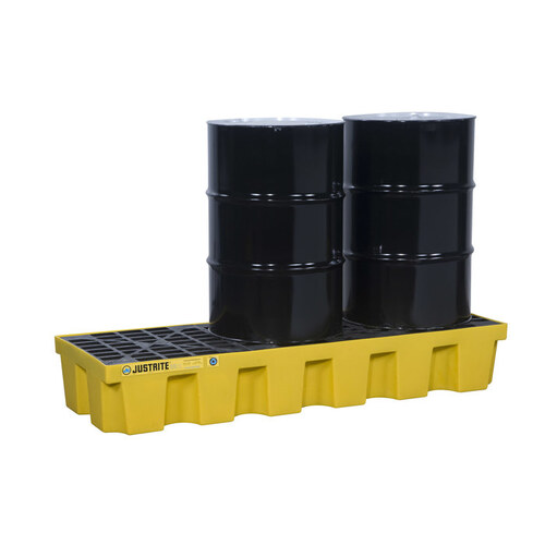 Yellow Ecopolyblend 3750 lb 75 gal Spill Pallet - Supports 3 Drums - 73" Width - 25" Length - 11 5/8" Height