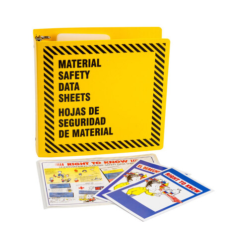 Black on Yellow MSDS & GHS Data Sheet Binder - MATERIAL SAFETY DATA SHEETS - English/Spanish