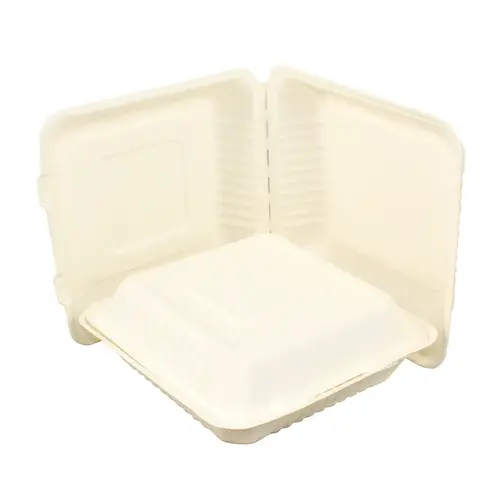 Galligreen Container Hinged Lid 9 Inch Sugarcane, 200 Piece