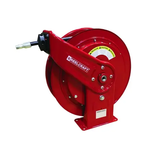 Reelcraft Industries HD76075 OHP HD70000 Series Hose Reel - 75 ft Hose Included - Spring Drive Red