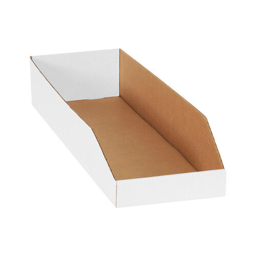 Oyster White Open Top Bin Boxes - 24" x 8" x 4.5"