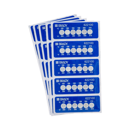 Polyethylene Napthalate White on Blue Pack of 30 Brady TIL-6-182C/360F 182C/360F Temperature-Indicating Label 0.787 H X 2.205 W 