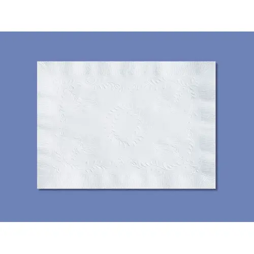 SMITH LEE PM30659 Smith Lee 10" X 14" White, Anniversary, Straight Edge Paper Placemat, 1000 Each