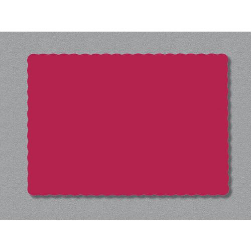 SMITH LEE PP41021 Smith Lee 9.5" X 13.5" Red, Scallop Edge, Value Paper Placemat, 1000 Each