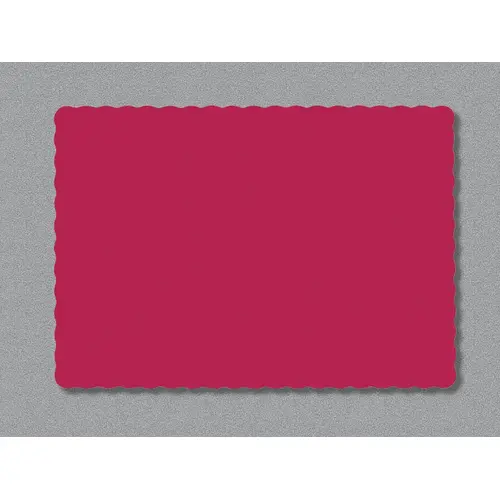 Smith Lee 9.5" X 13.5" Red, Scallop Edge, Value Paper Placemat, 1000 Each