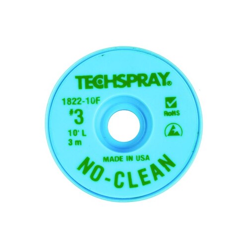 Techspray 182210F 3 Green No Clean Flux Coating Desoldering Braid