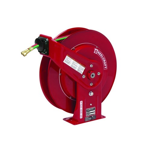 TW7000 Series Gas Weld T-Grade Hose Reel - 60 ft Hose Included - Spring Drive Red