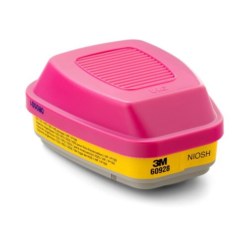 3M 60928 P100 Reusable Respirator Combination Cartridge/Filter Connection 4.2" Width