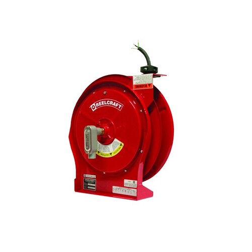 L Series Cord Reel - 50 ft Cable Included - Spring Drive - 16 Amps - 600V - Flying Lead - 12 AWG