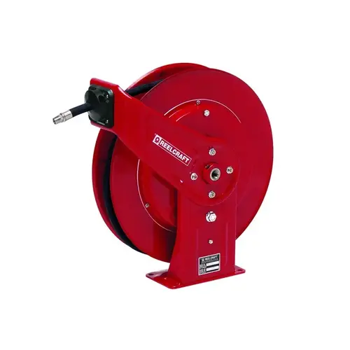 Reelcraft Industries 7450 OHP 7000 Series Hose Reel - 50 ft Hose Included - Spring Drive Red