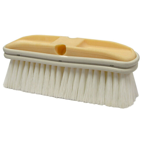 445 Oval Vehicle Wash Brush - White Polystyrene Bristle - Foam Block - 2 3/4" Head Width