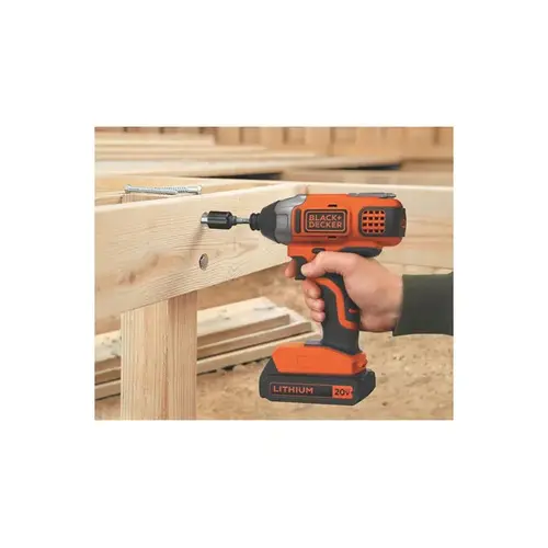 Impact Driver, Battery Included, 20 V, 1.5 Ah, 1/4 in Drive, Hex Drive, 3900 ipm