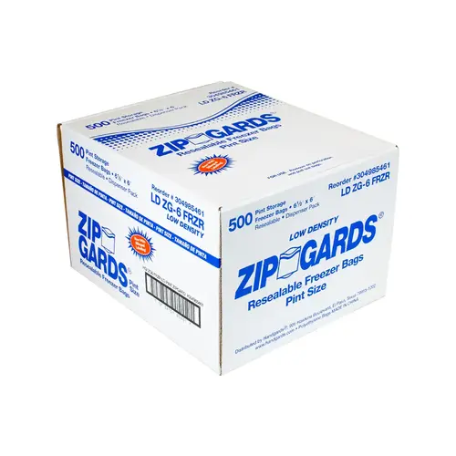 ZIPGARDS 304985461 ZIPGARD FREEZER BAG PINT ZG6