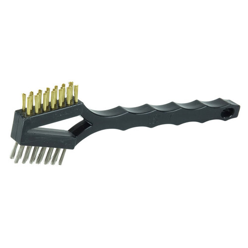 Weiler 44732 Brass/Stainless Steel Hand Wire Brush 1/2" Width x 7 1/2" Length 0.006/0.016