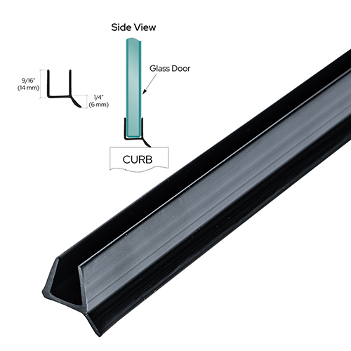 CRL P880WSBL Black Dual Durometer PVC Seal and Wipe for 3/8" Glass 95