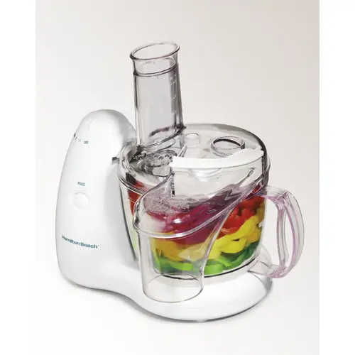 HAMILTON BEACH 70550R PrepStar Series Food Processor with Feed Chute, 8 Cups Bowl, 350 W, White