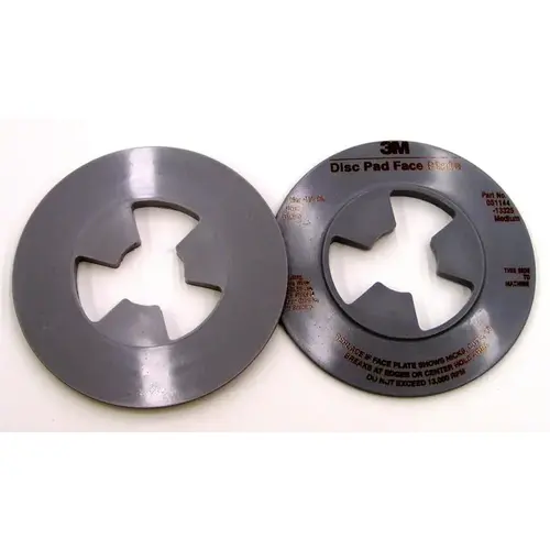 3M 13325 Disc Pad Face Plate, 4-1/2 in Dia, Retainer Nut Attachment Gray