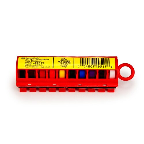 STD-C Series Wire Marker Tape Dispenser with Colored Tape, Red/Transparent