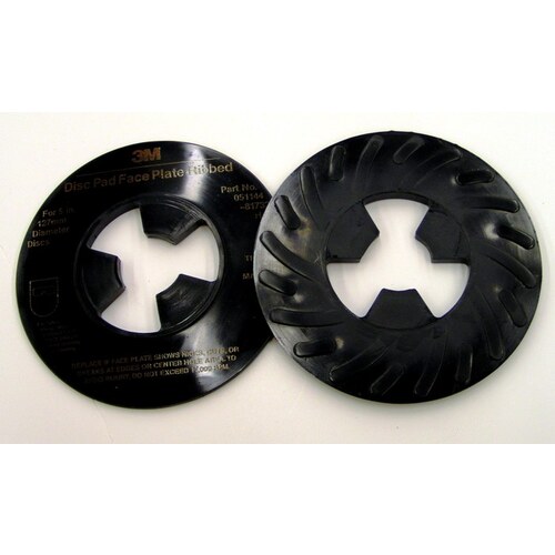 817 Series Retainer Nut Ribbed Disc Pad Face Plate, 5 in Dia, Disc Pad Hub Attachment Black