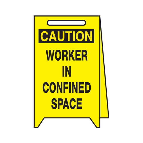 Plastic Rectangle Yellow Floor Stand Sign - 12" Width x 20" Height