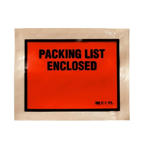 F1-PL Series Full Print Packing List Envelope, 4-1/2 x 5-1/2 in, Clear