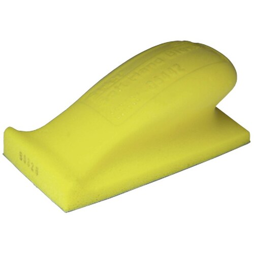 5442 Hand Block, 5 in L x 2-3/4 in W, PSA Attachment, Foam Yellow