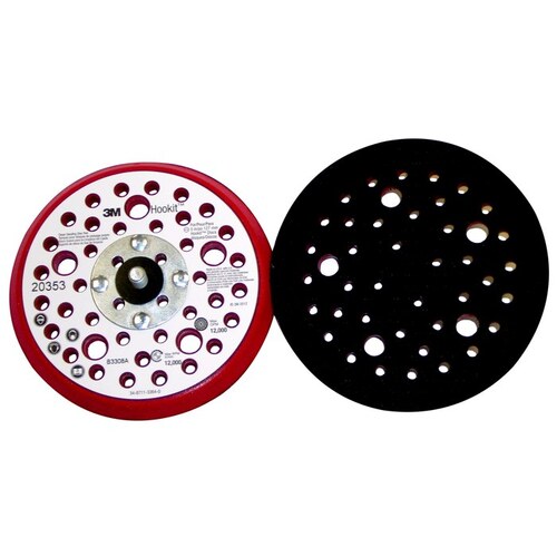 Low Profile Disc Pad, 5 in Dia, 12000 rpm, Black/Red