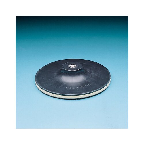 0 917 Series Regular Disc Pad Holder, 7 in Dia, 5/8 in - 11 TPI Arbor, Hook and Loop Attachment Black