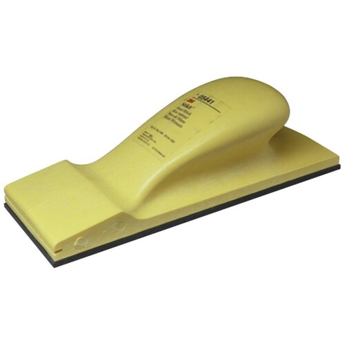 5441 Hand Block, 7 in L x 2 in W, PSA Attachment, Foam/Rubber Yellow