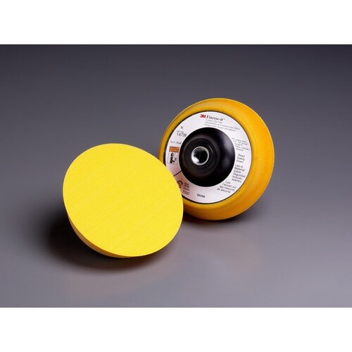 Dust Control Regular Disc Pad, 5 in Dia, 5/8 in - 11 TPI Arbor, Hook and Loop Attachment Orange/Yellow