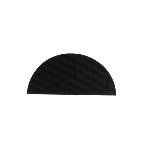 Half Round Pad, 6 in Dia, Hook and Loop Attachment Black