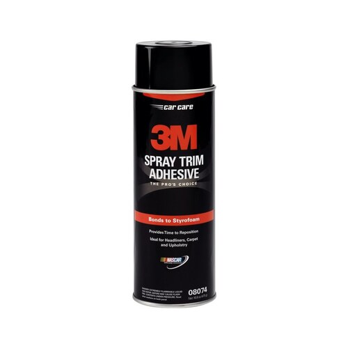 Spray Trim Adhesive, 24 oz Aerosol Can, Liquid, Clear, 15 min Curing