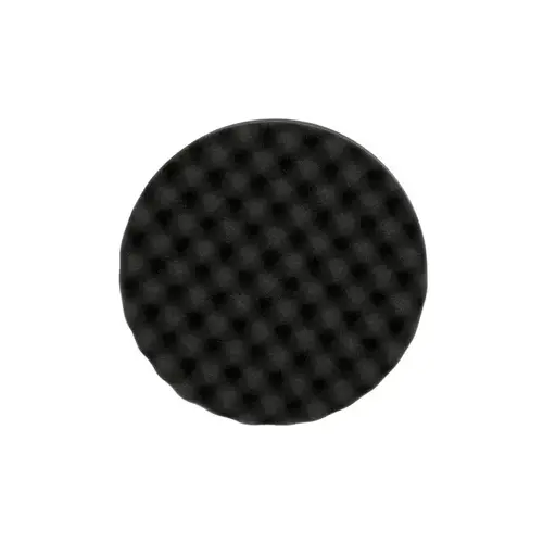 Single Sided Polishing Pad, 8 in Dia, Hookit Attachment, Foam Pad, Black