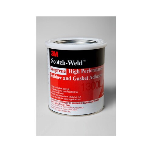 1300L Series Rubber and Gasket Adhesive, 1 qt Pail, Liquid, Yellow, 24 hr Curing