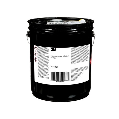 5 Series Contact Adhesive, 5 gal Pail, Thin Liquid, Green, 60 min Curing