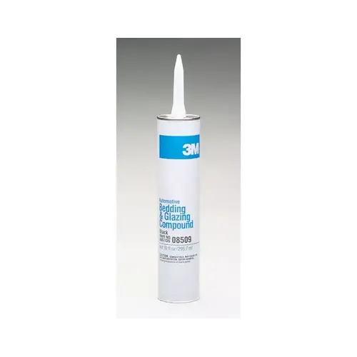 1-Part Auto Bedding and Glazing Compound, 0.1 gal Cartridge, Paste, Black, 24 hr Curing