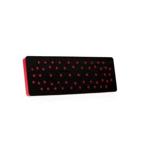 Dust Control Clean Sanding Pad, 198 mm L x 70 mm W, 33 Holes, Hook and Loop Attachment Black/Red