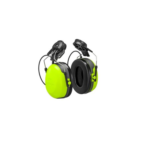 FLX2 Bright Yellow CH-3 Listen Only Hearing Protector, Hard Hat Attached