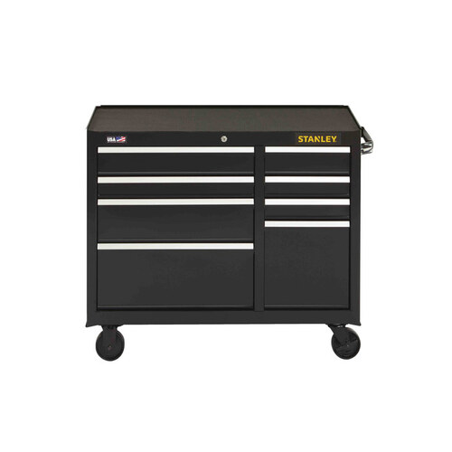 300 Series 34" Rolling Tool Cabinet - 8 Drawer - Steel Black