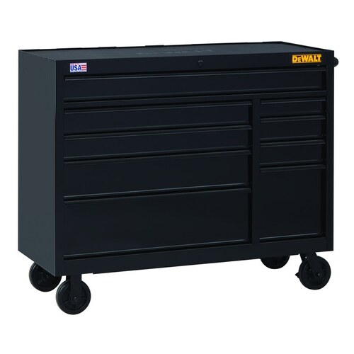 42 1/2" Rolling Tool Cabinet - 9 Drawer - Steel Black