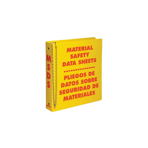 Red on Yellow MSDS & GHS Data Sheet Binder - MATERIAL SAFETY DATA SHEETS, PLIEGOS DE DATOS SOBRE SEGURIDAD DE MATERIALES - English/Spanish
