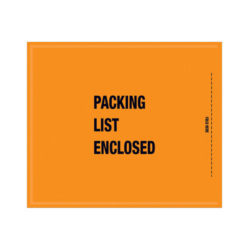 Orange Mil-Spec "Packing List Enclosed" Envelope - 10" x 8 1/2" - pack of 1000