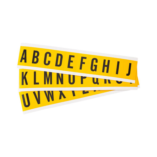 Brady 1530LTR KIT 15 Series Black on Yellow Vinyl Letters Label Kit